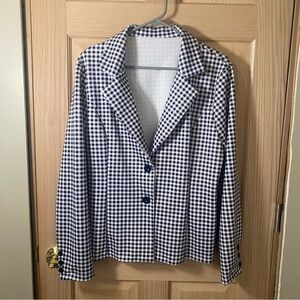 SHEIN Black and White Gingham Blazer